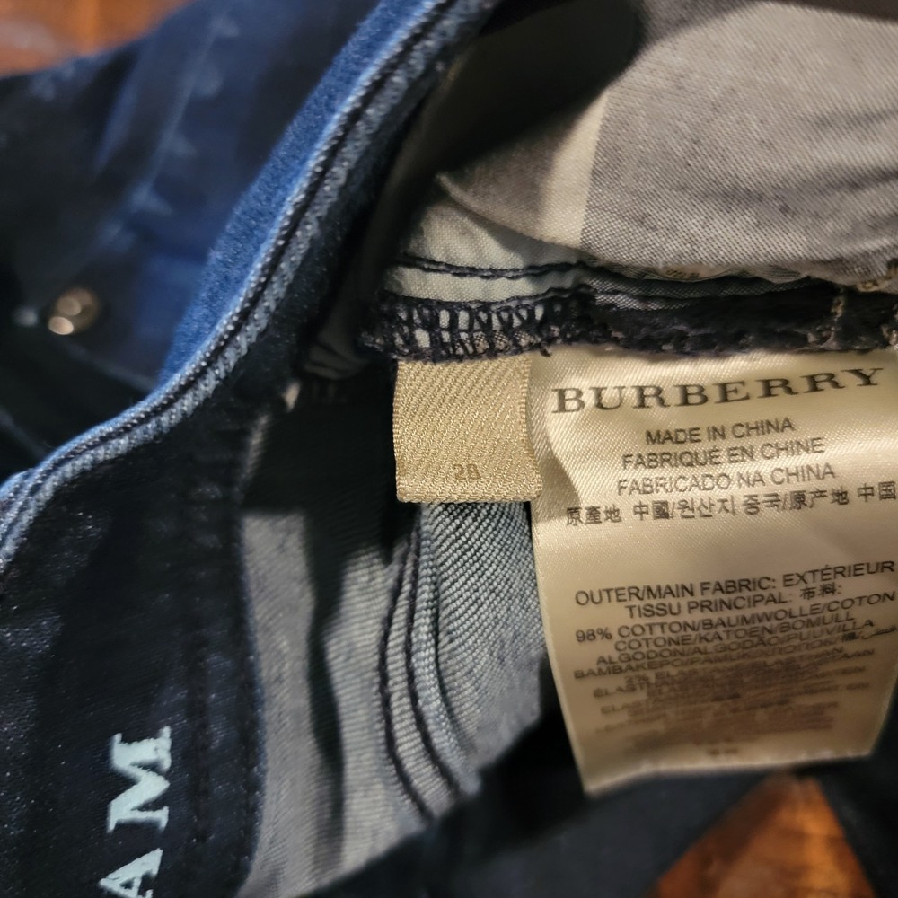 Burberry Brit Womens 28 Blue Jeans Cropped Denim Buckingham Capri Jeans Designer - Picture 10 of 11